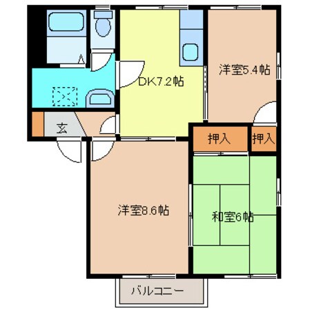 フレグランス恵Ｅ棟の物件間取画像